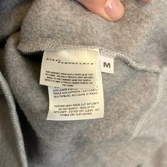 Italia Independent Sweatshirt Mens Medium Gray Melange Crew Neck Pullover NWT - Picture 7 of 9